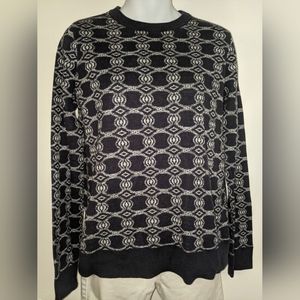 2/$25 Winter navy patterned pullover sweater